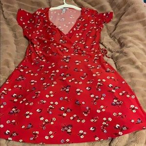 Red flower dress